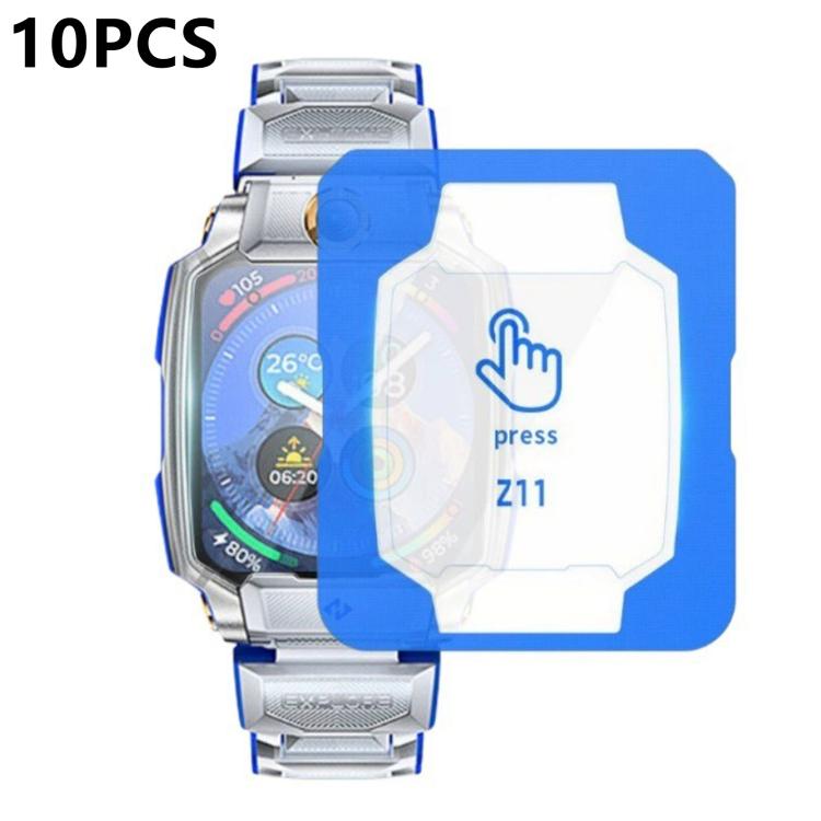 For Imoo Watch Phone Z11 / Z11 Junior Edition 10pcs Full-Screen Anti-Fingerprint HD Positioning Easy Installation Watch Tempered Glass Film