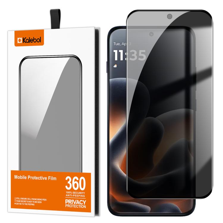 For Motorola Edge 70 Pro 5G Kalebol Curved High-Aluminum Screen-Printed Full-Coverage Anti-Fingerprint Black-Border Privacy Tempered Glass Film