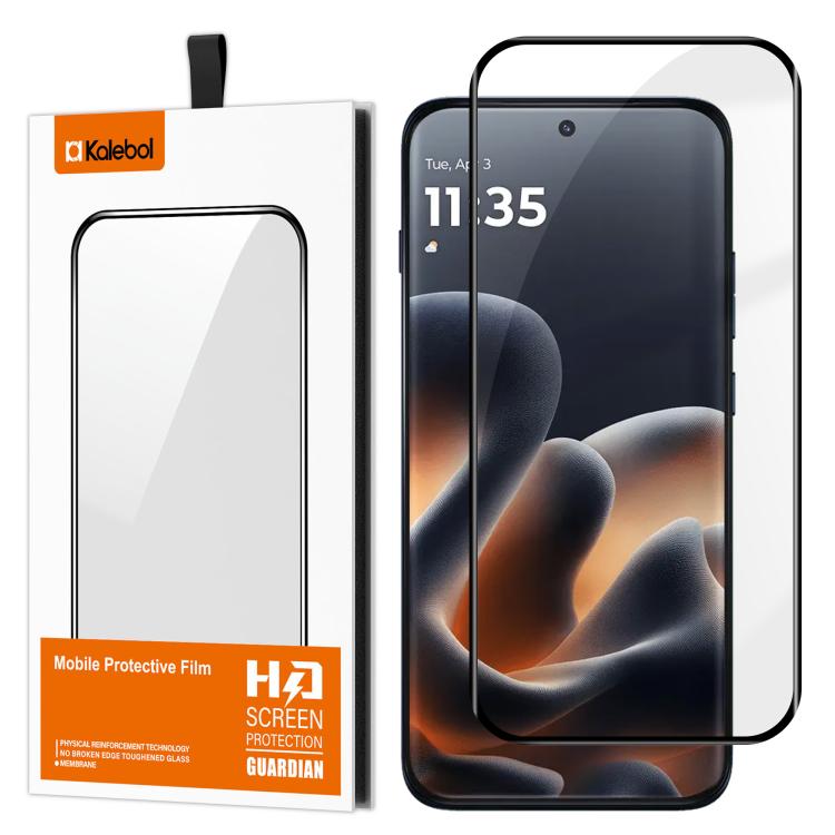 For Motorola Edge 70 Pro 5G Kalebol Curved Full Glue High-Aluminum Full-Coverage Anti-Fingerprint Screen-Printed HD Tempered Glass Film
