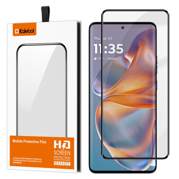 For Motorola Edge 50 Pro Kalebol Curved Full Glue High-Aluminum Full-Coverage Anti-Fingerprint Screen-Printed HD Tempered Glass Film