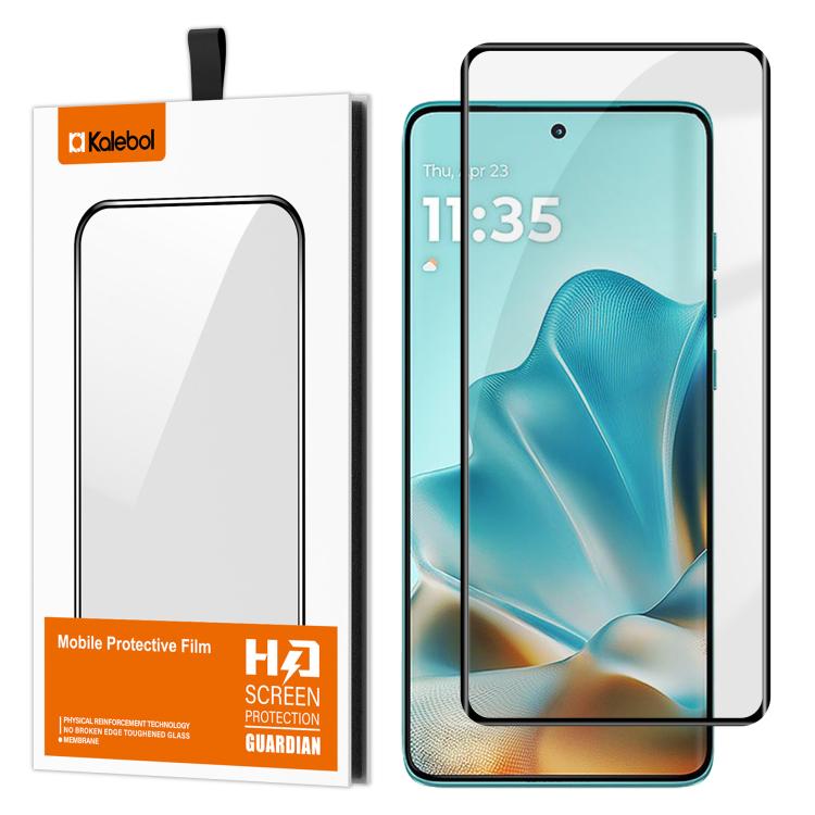 For Motorola Edge 60 Fusion Kalebol Curved Full Glue High-Aluminum Full-Coverage Anti-Fingerprint Screen-Printed HD Tempered Glass Film