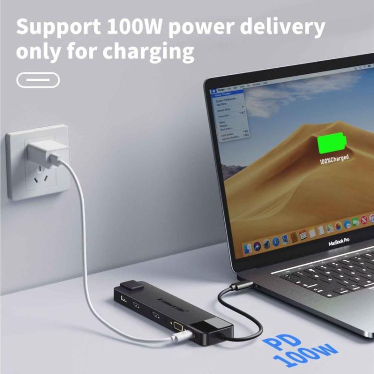 Lemorele TC100 13 in 1 Type-C Docking Station HDMI-compatible Gigabit PD Charging Adapter