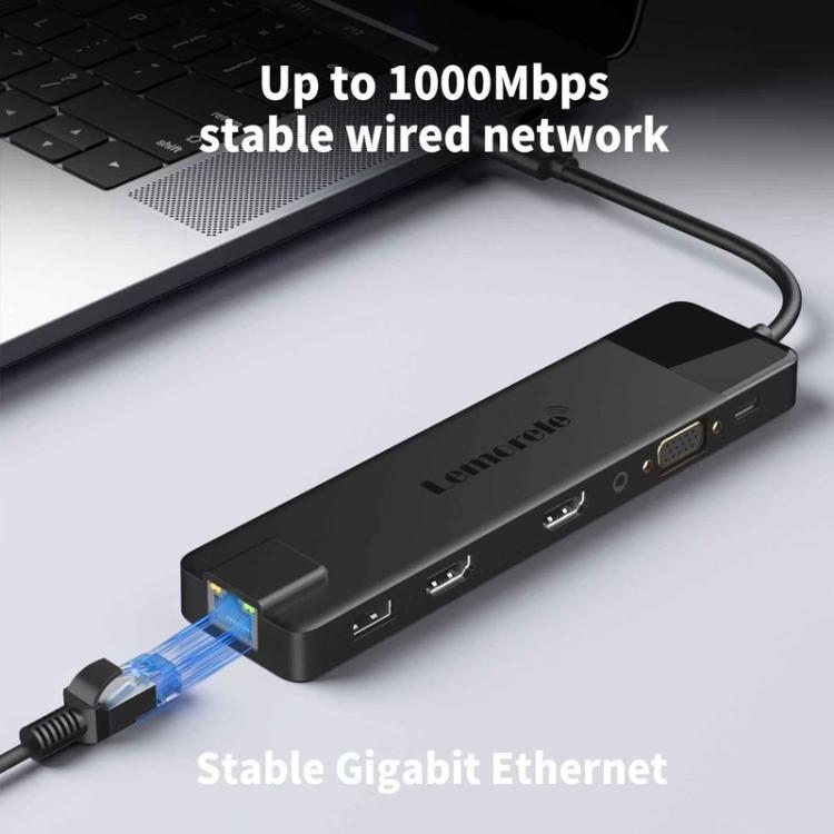 Lemorele TC100 13 in 1 Type-C Docking Station HDMI-compatible Gigabit PD Charging Adapter