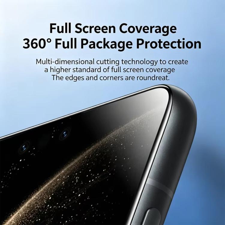 For iPhone 15 Pro Max 3D Curved Full Glue Full-Screen Easy Install Box Dust-Free Anti-Fingerprint Tempered Glass Film