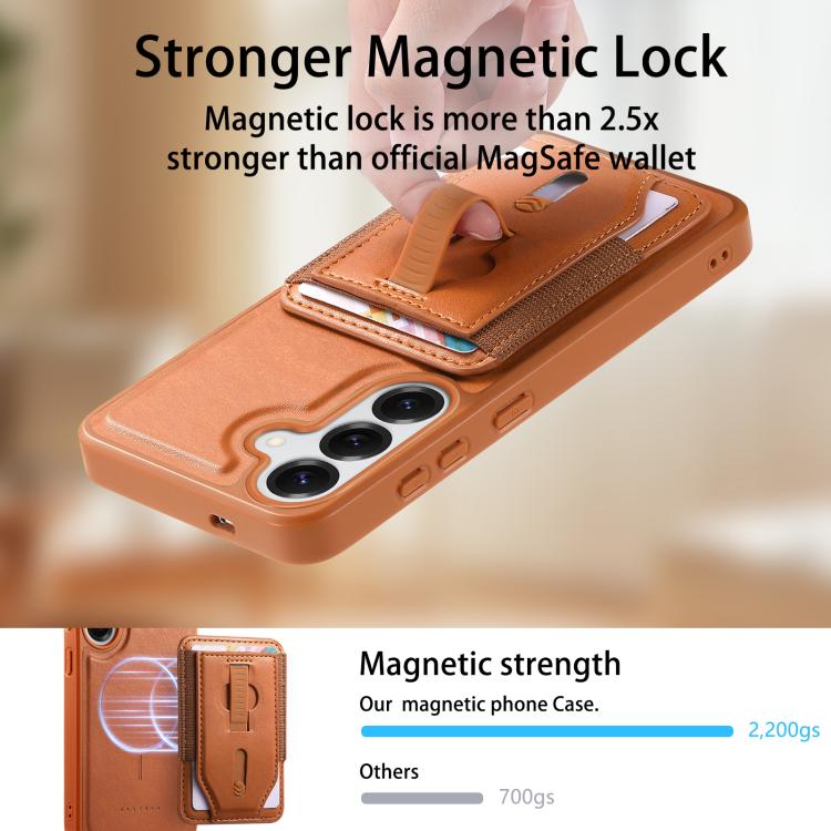 For Galaxy S24 5G / S25 5G CaseNeo Retro Wristband Elastic Card Bag Magnetic Back Phone Case