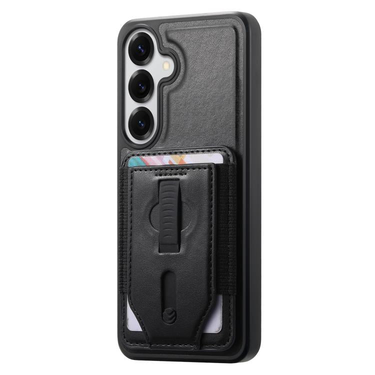 For Galaxy S25 Ultra 5G CaseNeo Retro Wristband Elastic Card Bag Magnetic Back Phone Case