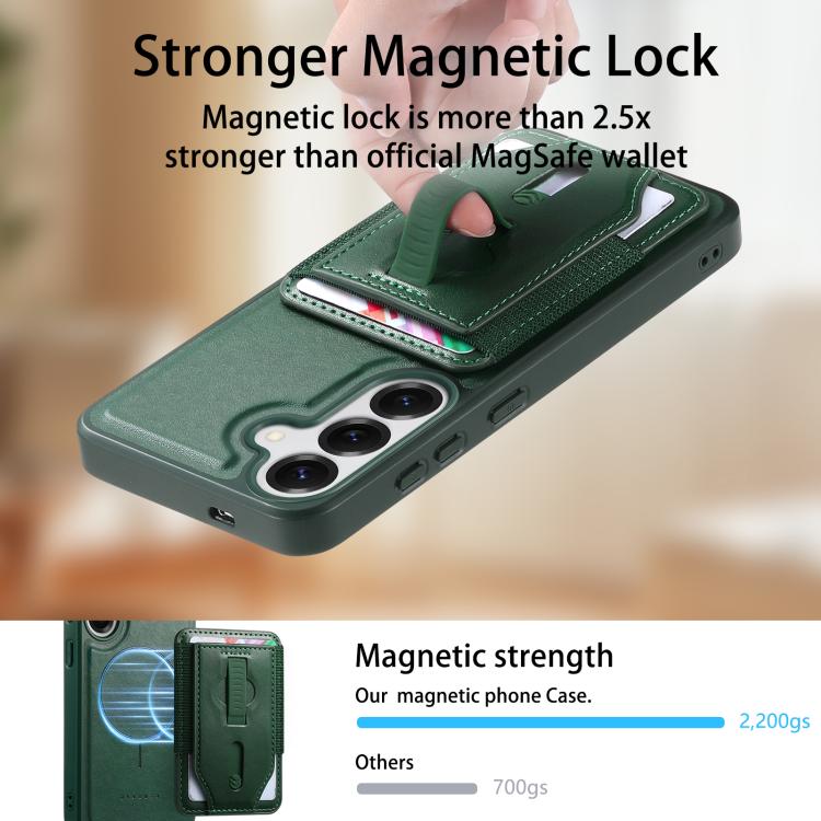 For Galaxy S25 Edge 5G CaseNeo Retro Wristband Elastic Card Bag Magnetic Back Phone Case