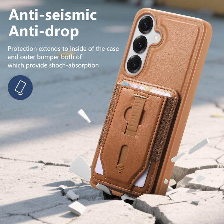 For Galaxy S26+ 5G CaseNeo Retro Wristband Elastic Card Bag Magnetic Back Phone Case