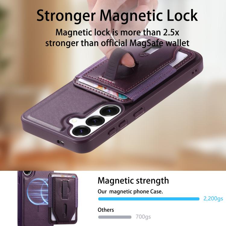 For Galaxy S26+ 5G CaseNeo Retro Wristband Elastic Card Bag Magnetic Back Phone Case