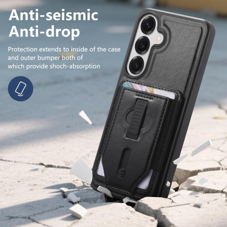 For Galaxy S26+ 5G CaseNeo Retro Wristband Elastic Card Bag Magnetic Back Phone Case