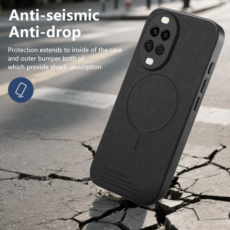 For Huawei nova 15 5G Fabric Magnetic PU Back Cover Phone Case