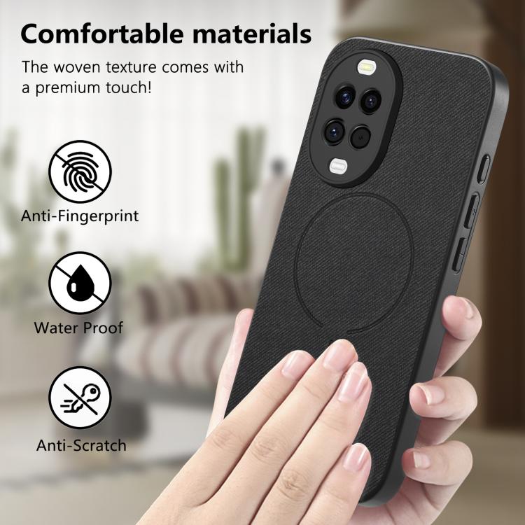 For Huawei nova 15 5G Fabric Magnetic PU Back Cover Phone Case