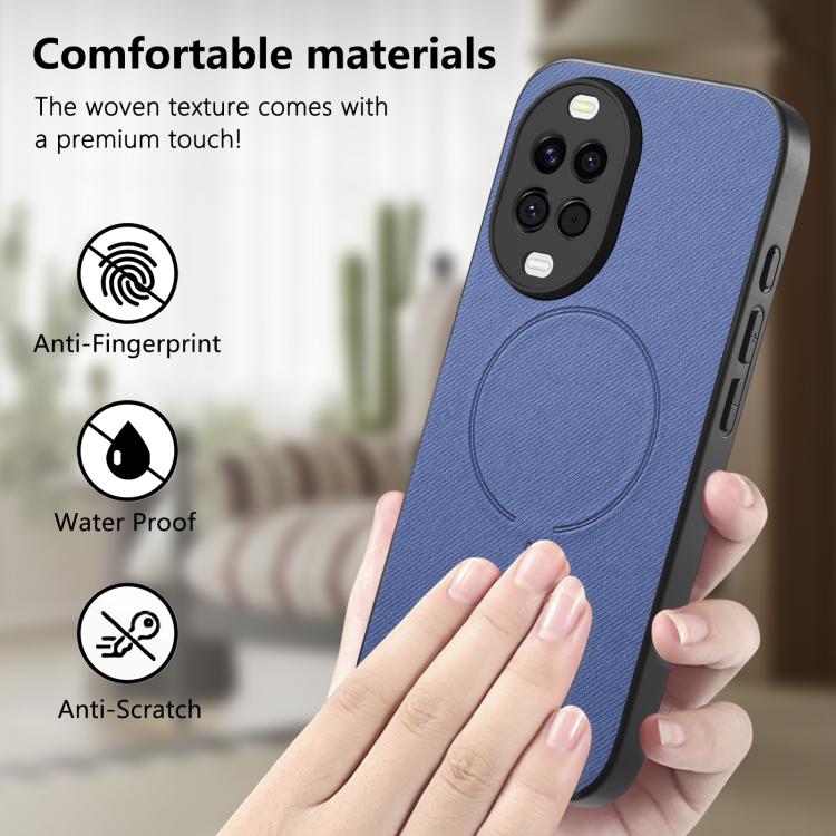For Huawei nova 15 5G Fabric Magnetic PU Back Cover Phone Case