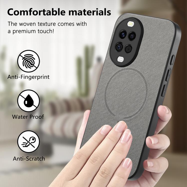 For Huawei nova 15 5G Fabric Magnetic PU Back Cover Phone Case