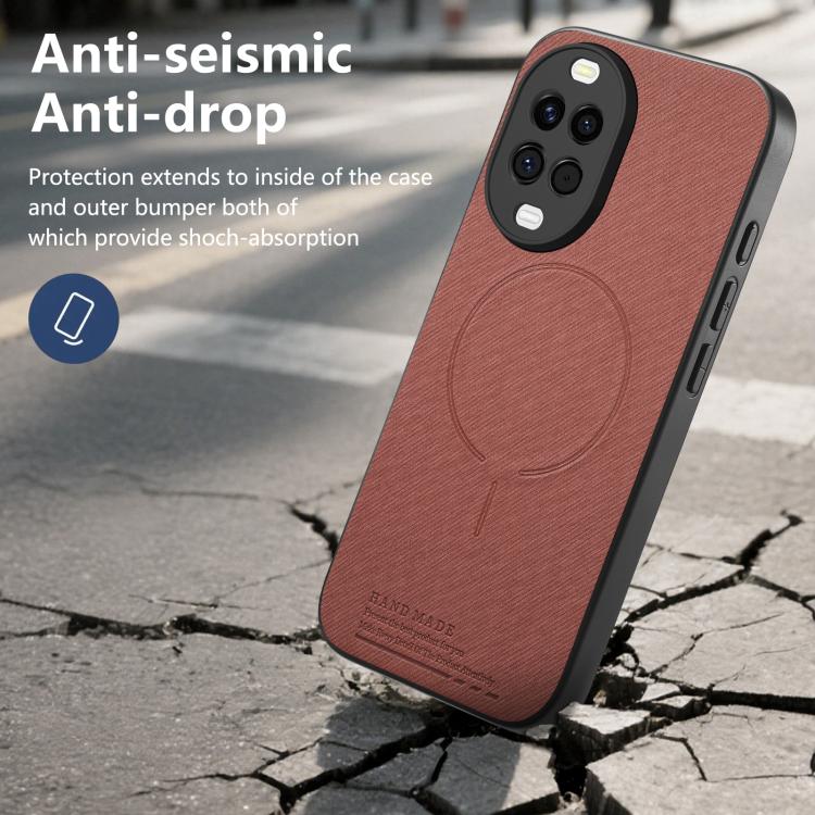 For Huawei nova 15 5G Fabric Magnetic PU Back Cover Phone Case