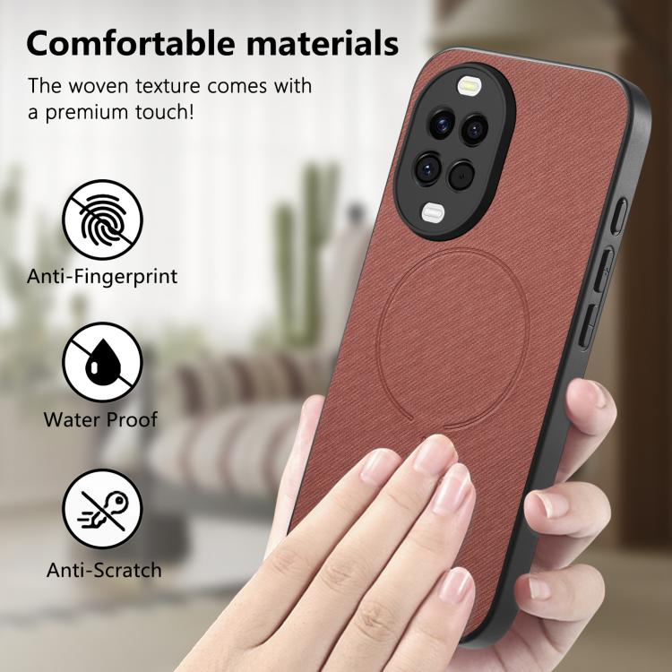 For Huawei nova 15 5G Fabric Magnetic PU Back Cover Phone Case