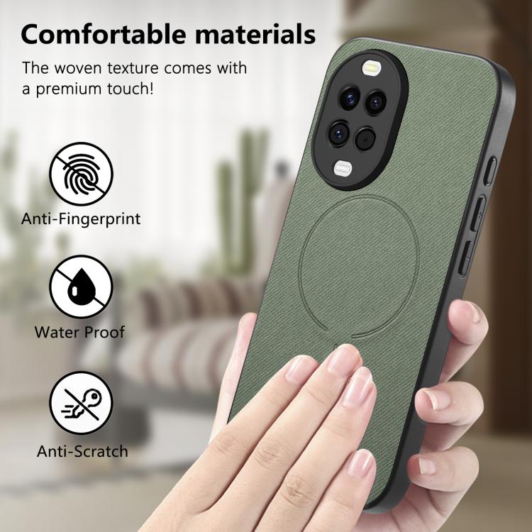 For Huawei nova 15 5G Fabric Magnetic PU Back Cover Phone Case