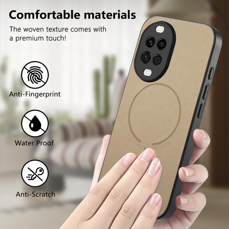 For Huawei nova 15 5G Fabric Magnetic PU Back Cover Phone Case