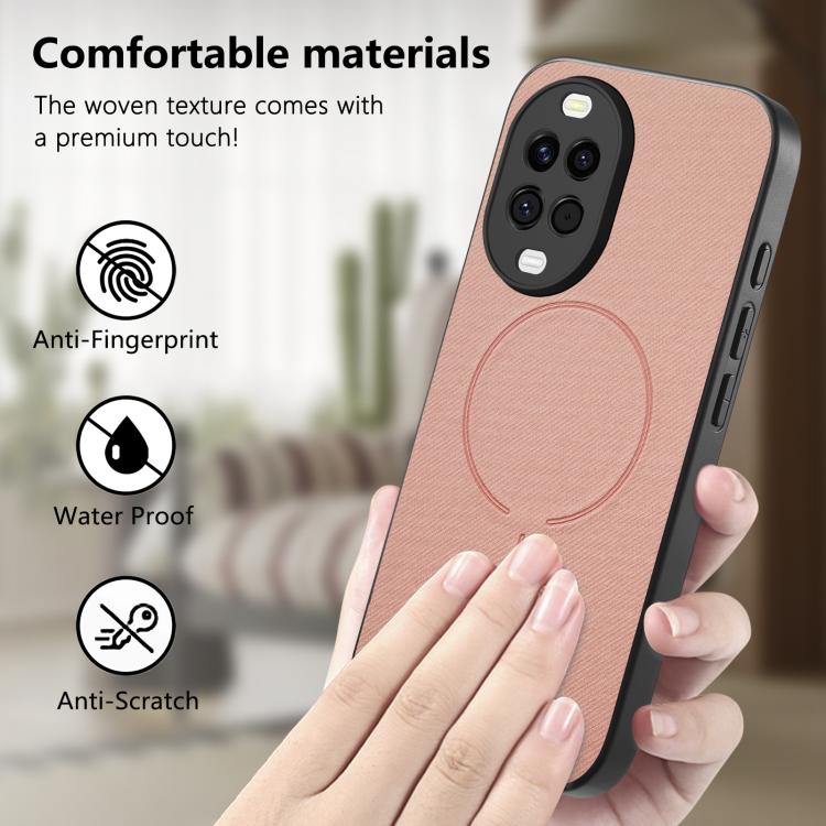 For Huawei nova 15 5G Fabric Magnetic PU Back Cover Phone Case