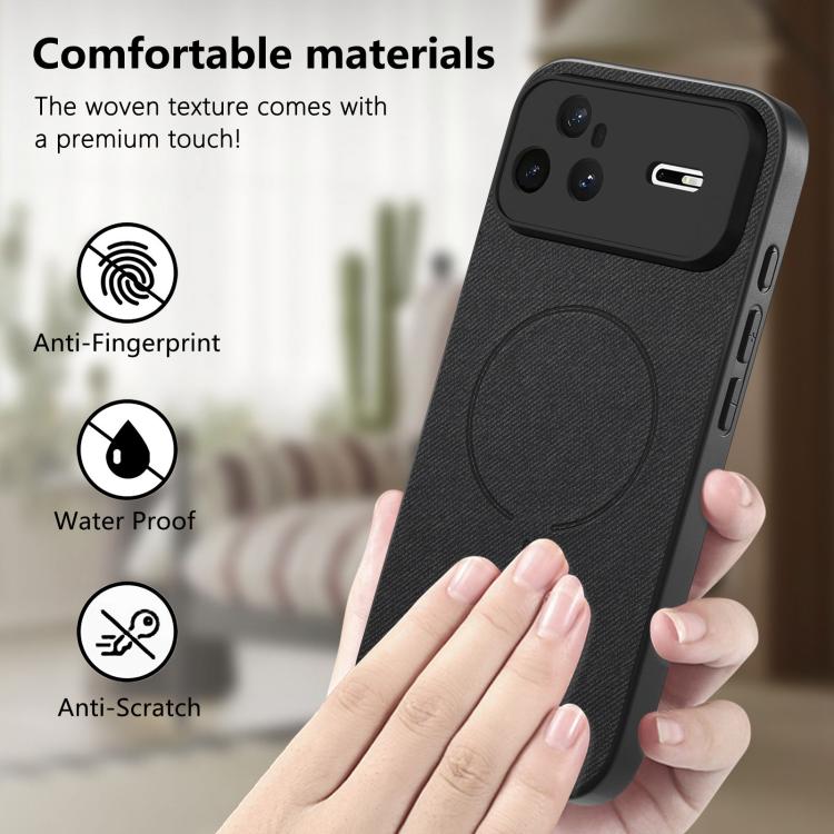 For Huawei nova 15 Pro Fabric Magnetic PU Back Cover Phone Case