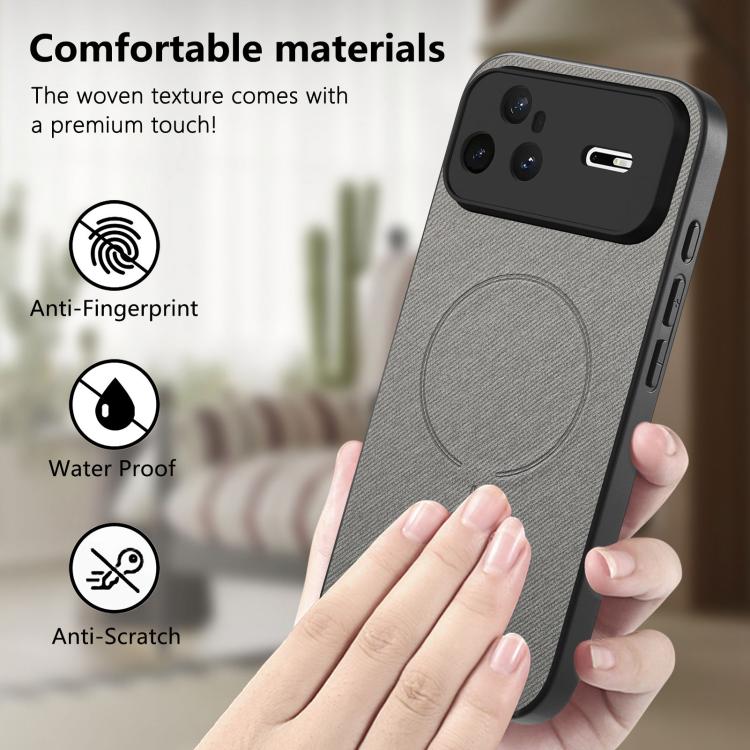 For Huawei nova 15 Pro Fabric Magnetic PU Back Cover Phone Case