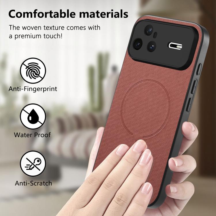For Huawei nova 15 Pro Fabric Magnetic PU Back Cover Phone Case