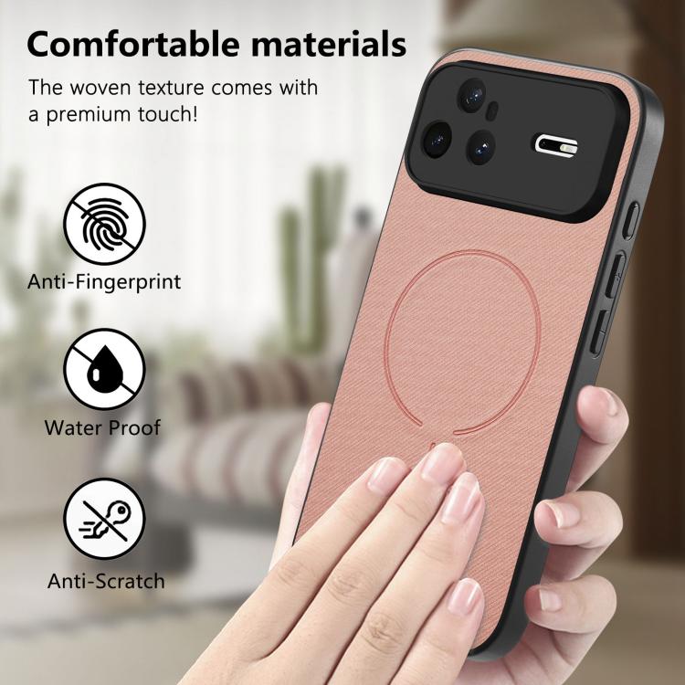 For Huawei nova 15 Pro Fabric Magnetic PU Back Cover Phone Case
