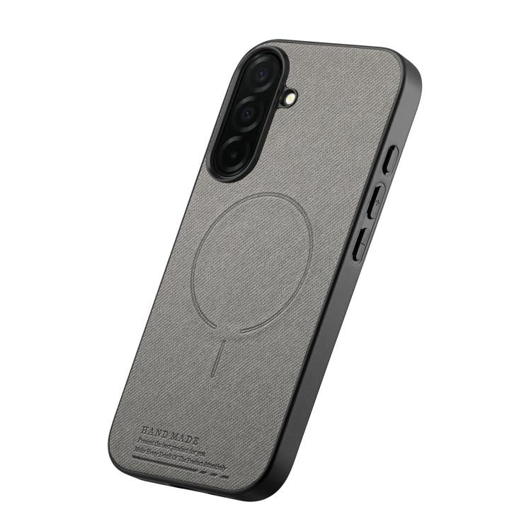 For Galaxy S26 5G Fabric Magnetic PU Back Cover Phone Case