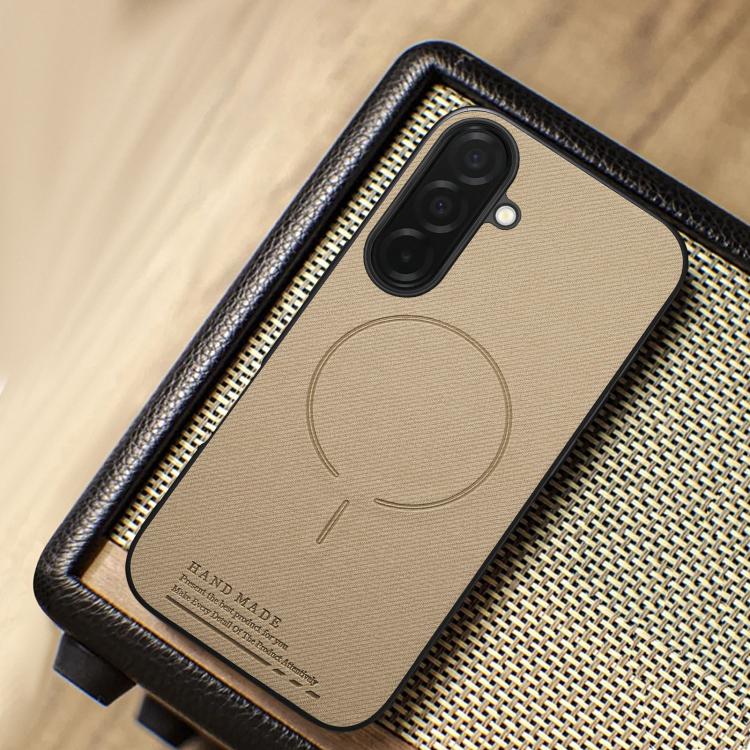 For Galaxy S26 5G Fabric Magnetic PU Back Cover Phone Case