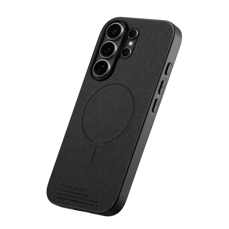 For Galaxy S26 Ultra 5G Fabric Magnetic PU Back Cover Phone Case