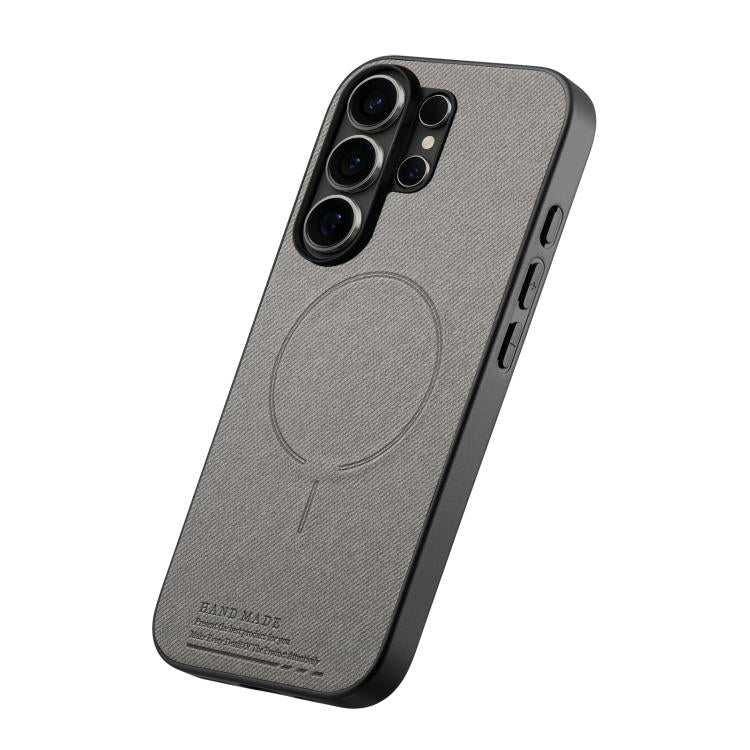 For Galaxy S26 Ultra 5G Fabric Magnetic PU Back Cover Phone Case