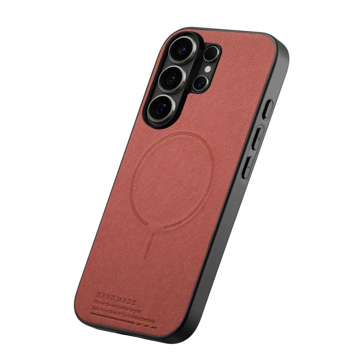 For Galaxy S26 Ultra 5G Fabric Magnetic PU Back Cover Phone Case