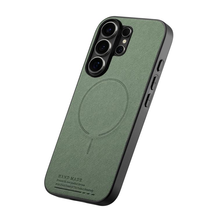 For Galaxy S26 Ultra 5G Fabric Magnetic PU Back Cover Phone Case