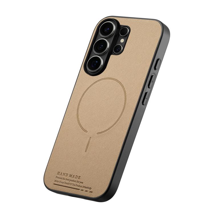 For Galaxy S26 Ultra 5G Fabric Magnetic PU Back Cover Phone Case