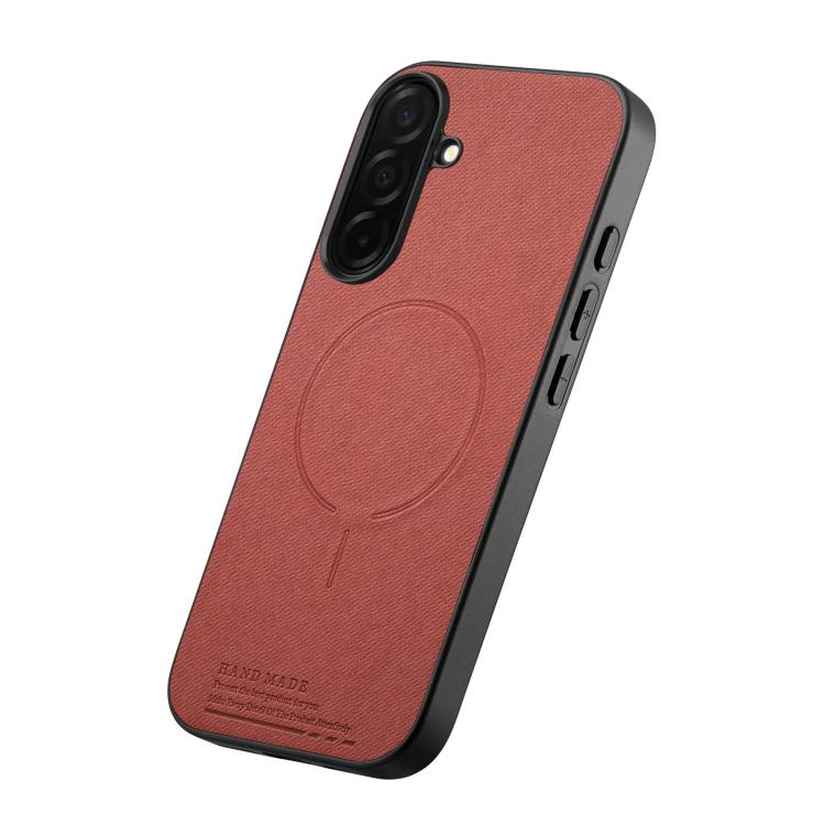 For Galaxy S25 5G Fabric Magnetic PU Back Cover Phone Case