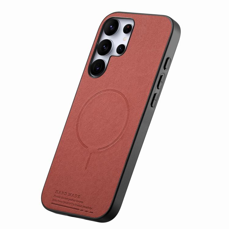 For Galaxy S25 Ultra 5G Fabric Magnetic PU Back Cover Phone Case