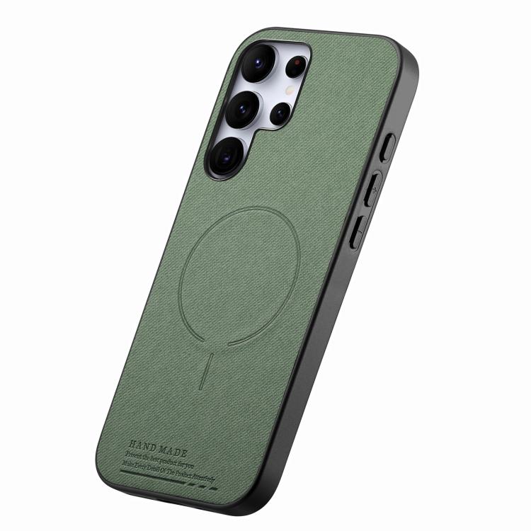 For Galaxy S25 Ultra 5G Fabric Magnetic PU Back Cover Phone Case