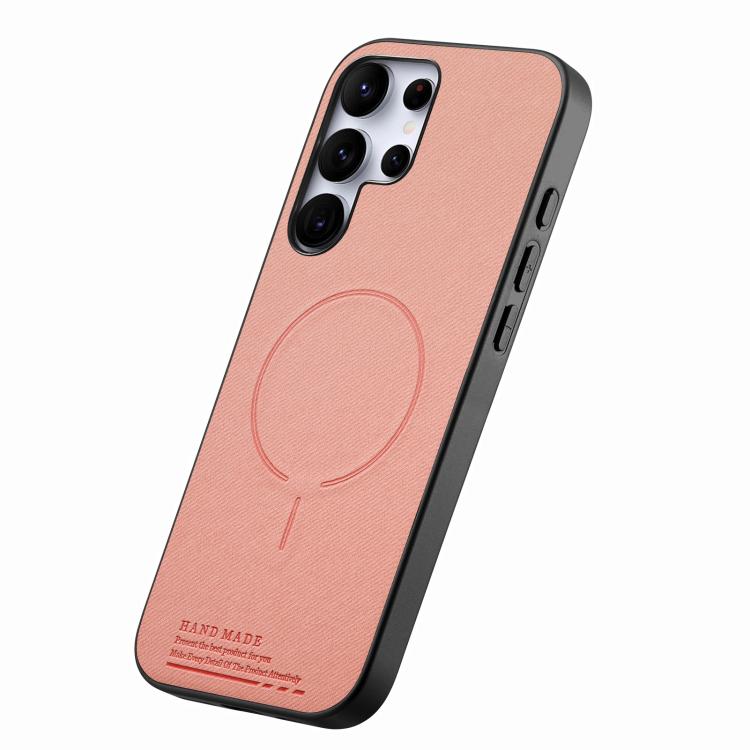 For Galaxy S25 Ultra 5G Fabric Magnetic PU Back Cover Phone Case