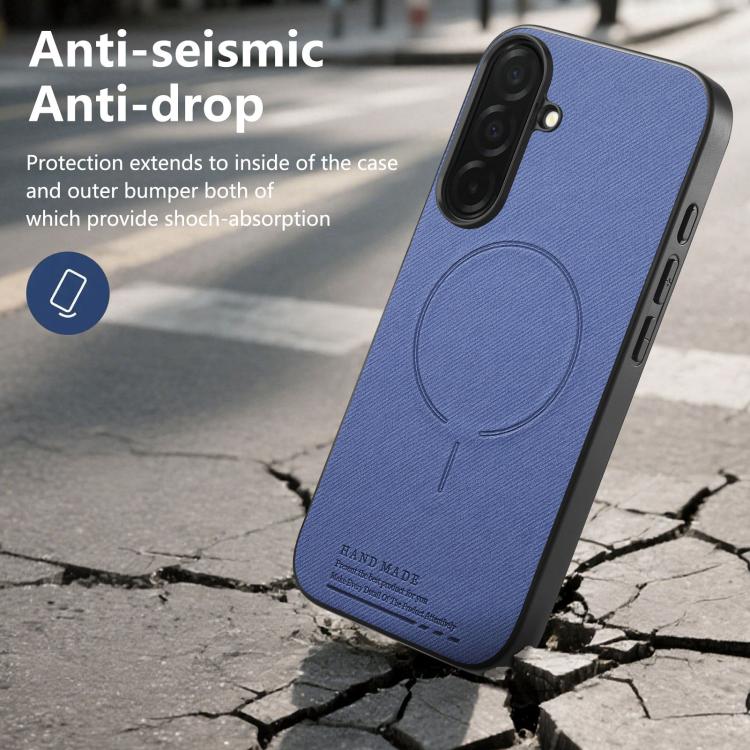 For Galaxy S24+ 5G Fabric Magnetic PU Back Cover Phone Case