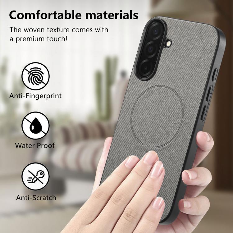 For Galaxy S24+ 5G Fabric Magnetic PU Back Cover Phone Case