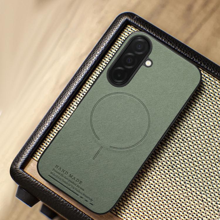 For Galaxy S24+ 5G Fabric Magnetic PU Back Cover Phone Case
