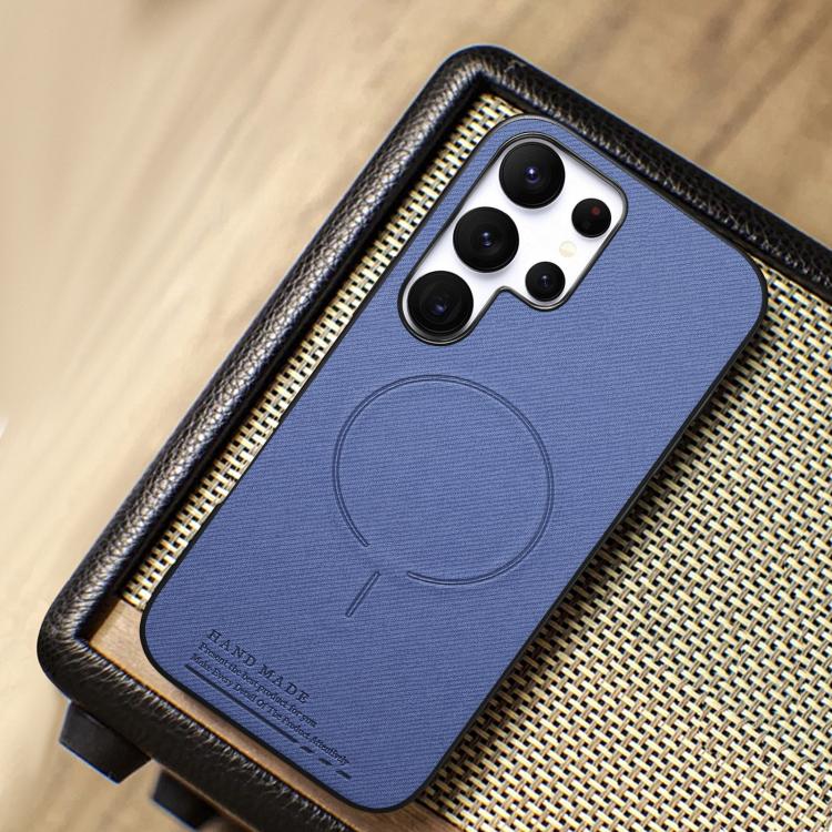 For Galaxy S24 Ultra 5G Fabric Magnetic PU Back Cover Phone Case