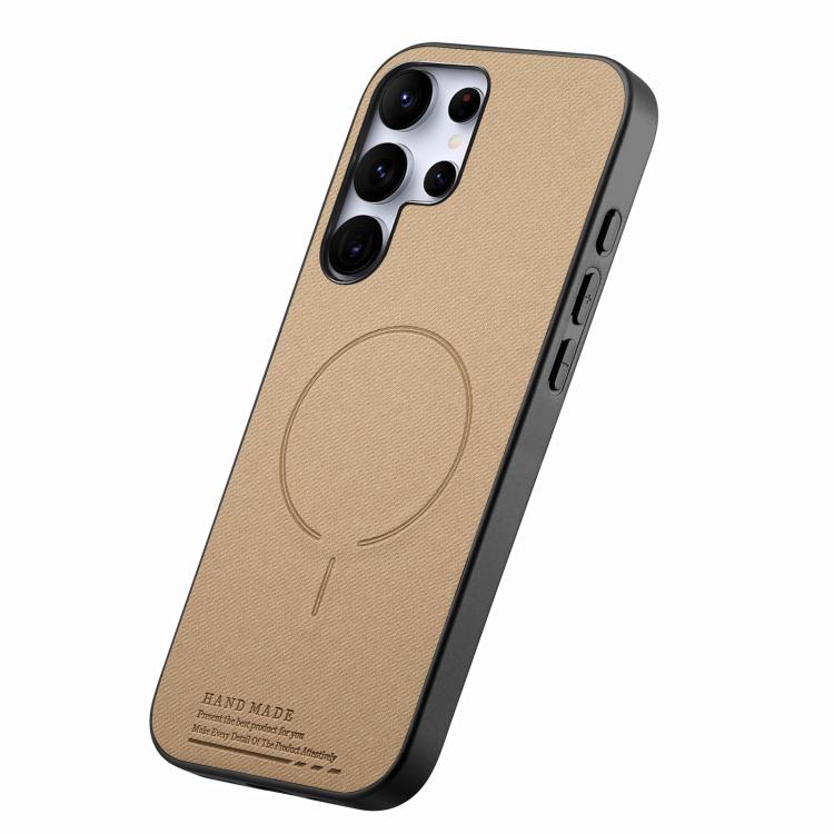 For Galaxy S24 Ultra 5G Fabric Magnetic PU Back Cover Phone Case