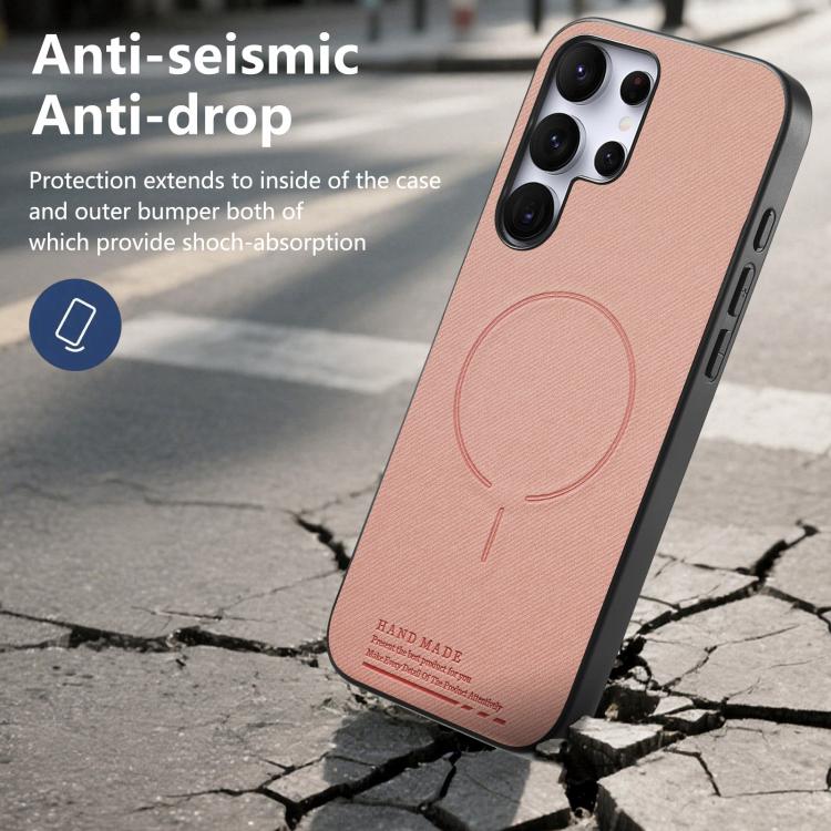 For Galaxy S24 Ultra 5G Fabric Magnetic PU Back Cover Phone Case