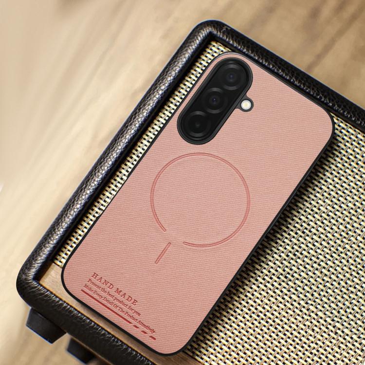 For Galaxy S23+ 5G Fabric Magnetic PU Back Cover Phone Case