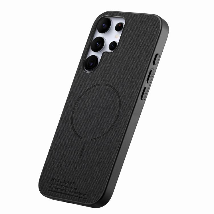 For Galaxy S23 Ultra 5G Fabric Magnetic PU Back Cover Phone Case