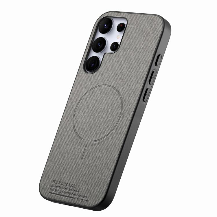 For Galaxy S23 Ultra 5G Fabric Magnetic PU Back Cover Phone Case