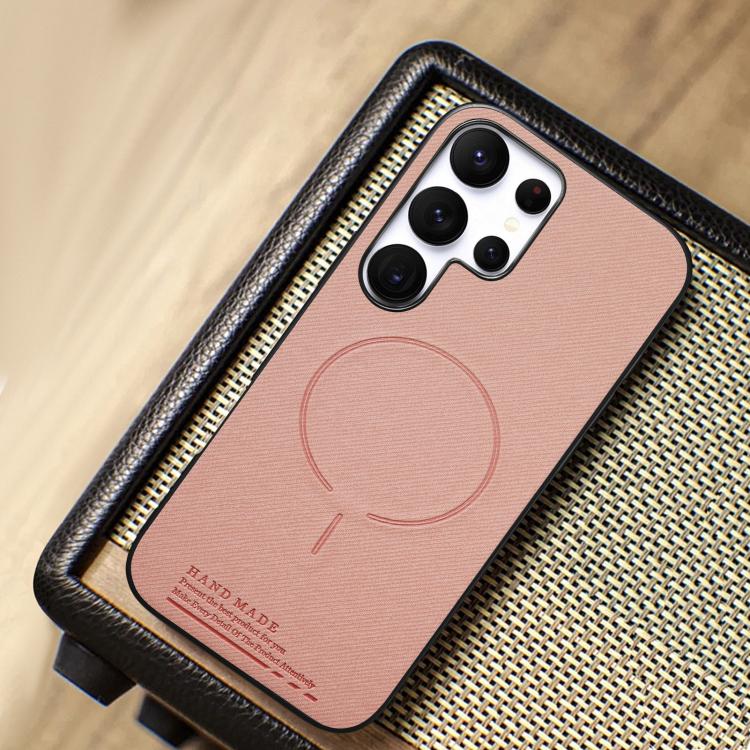 For Galaxy S23 Ultra 5G Fabric Magnetic PU Back Cover Phone Case