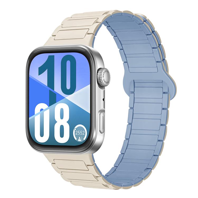 For Huawei Watch Fit 5 / Fit 5 Pro / Fit 4 Three Beads Reverse Buckle Magnetic Silicone Watch Band