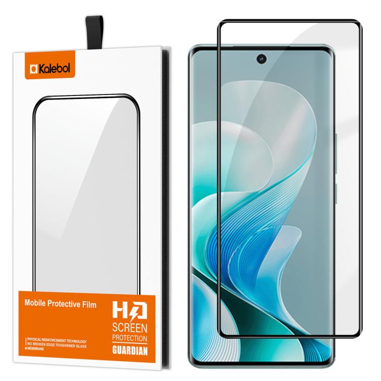 For vivo V40 Pro Kalebol Curved Full Glue High-Aluminum Full-Coverage Anti-Fingerprint Screen-Printed HD Tempered Glass Film